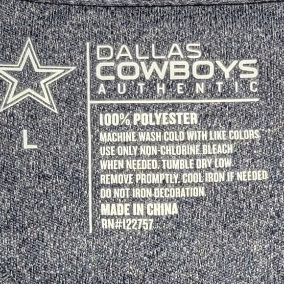 Dallas Cowboys Authentic Blue Heathered Star Logo Print Shirt Large Lightweight - Picture 3 of 3